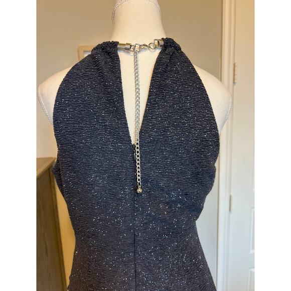 Eliza J |  Charcoal Gray  Cocktail Halter Dress | 8 - Picture 12 of 14